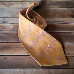 Brooke Cadwallader Hand-Inked “Haunted Mansion” Silk Tie 1940s Marshal Fields